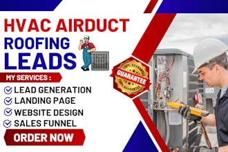 generate hvac leads roofing leads air duct leads hvac website landing page