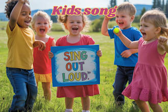 write, sing, produce fun kids song, educational nursery rhymes and jingles
