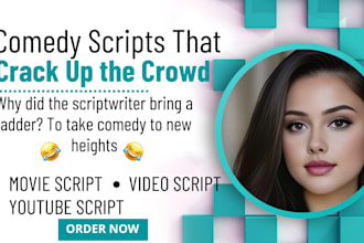 ghostwrite movie script, comedy humor, TV pilot documentary script, screenplay