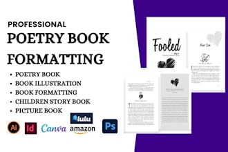 design poetry book formatting poem illustration book cover children story book