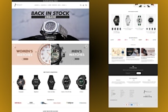 design jewelry website wristwatch shopify store pocket watch brand watch website
