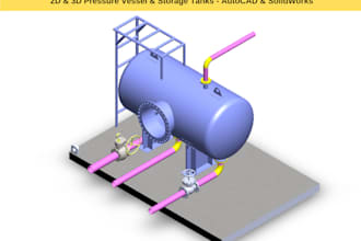 design 2d 3d process equipments and pressure vessels in autocad and solidworks