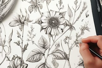 design elegant botanical illustration composition