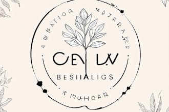design hand drawn minimalist line art botanical boho logo