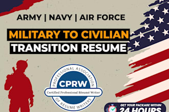 deliver military to civilian resume writing service for US veterans