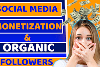 grow and monetize your tiktok, instagram, facebook for organic followers growth
