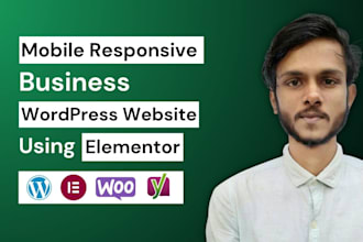 create mobile responsive business wordpress website using elementor