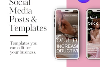 create editable social media posts and other canva templates for your brand
