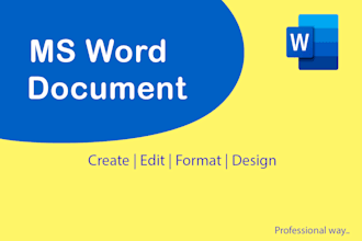 design, format and type microsoft word document