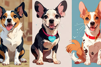 design a custom disney pet portrait illustration