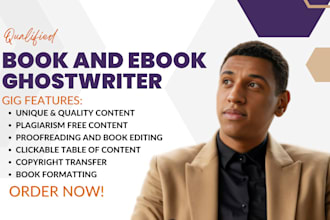 be ghost book writer, copy edit ya novel, memoir nonfiction, kdp book formatting