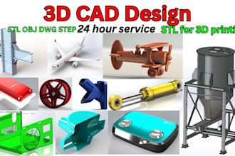 3d cad part design, 3d print part, product design, sheet metal, surface modeling