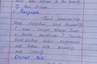 write notes, assignments, letters in neat and beautiful handwriting