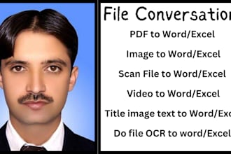 ocr convert pdf , image,  scan file and text to word, excel spreadsheet,