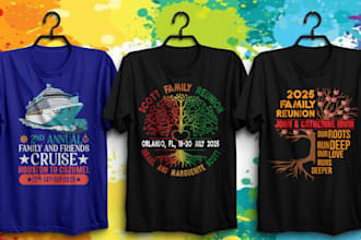 create family, school, class, batch reunion t shirt design