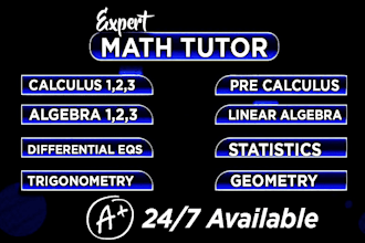 help in math discrete math calculus linear algebra statistics trigonometry
