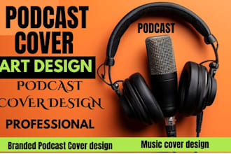 create professional podcast cover artwork cover design logo ugc music cover