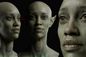create 3d humanoid character, alien, rig and animation for film, game or nft