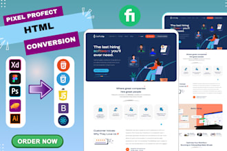 convert your PSD, figma, xd, sketch into HTML, CSS, bootstrap and jquery