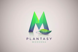 create a modern geometric 3d logo with polygon elements