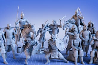 model custom mini for fantasy board game, miniature sculpting for 3d printing