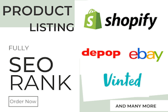 be your product lister for poshmark listing, shopify listing, ebay listing