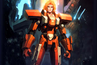 do anime character art manga illustration fanart oc armor mecha nsfw anime