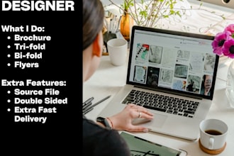 help you create posters, flyers, bifold, trifold in canva