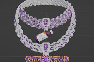 make a logo, letter or design for a chain  jewelry obj fbx fivem