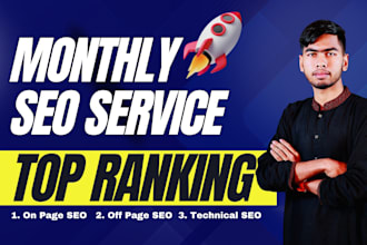 do monthly SEO services for top rankings and organic traffic