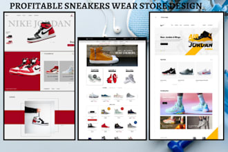 design profitable sneakers shopify foot wear store air jordan website