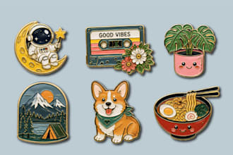 design enamel pins, company badges, medals, hat pins for you