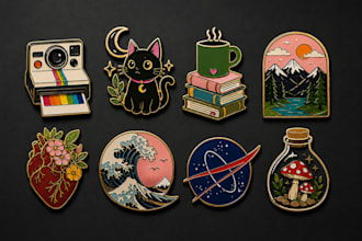 design enamel pins, company badges, medals, hat pins for you