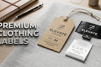 design clothing labels, hang tags, neck label, wash care label