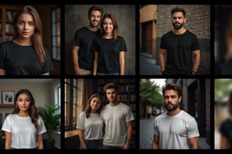 create ai generated realistic model for print on demand store