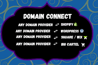 connect your domain to shopify, , wix or squarespace