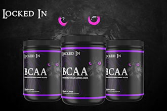 premium supplement label design, pre workout, whey protein