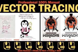 do image, logo vector trace with adobe illustrator ai, svg, dxf, PDF format file
