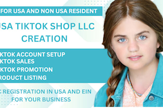 create USA tiktok shop ecommerce marketing llc registration ein for non resident
