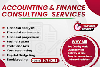 prepare financial analysis report, projection, profit loss, accounting