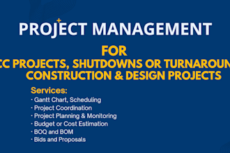do project planning, coordination and project management for epcc project