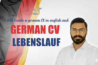 create a german CV  in english and german lebenslauf