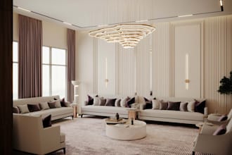 make the modern interior and exterior design of a house