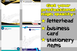 design a business letterhead, card and stationery items
