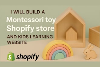 build montessori toy shopify store, kids learning, baby product website