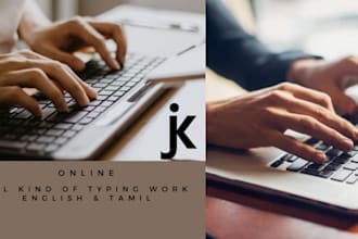 do any kind of english and tamil typing