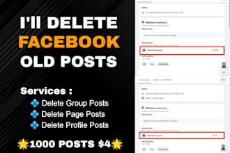 delete or remove facebook group posts, page posts