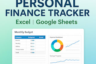 create excel and google sheets personal finance tracker