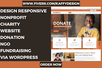 design responsive nonprofit charity website donation ngo fundraising website