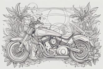 create a detailed linework vector illustration, perfect for merch